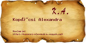 Kopácsi Alexandra névjegykártya