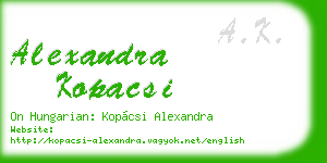 alexandra kopacsi business card
