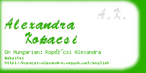 alexandra kopacsi business card